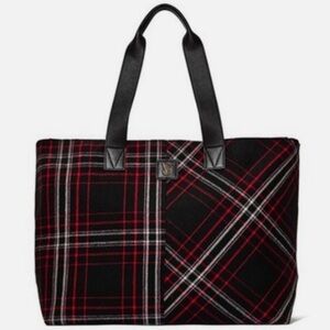 NWT Victoria's Secret Tartan Plaid Weekender Tote Winter 2025